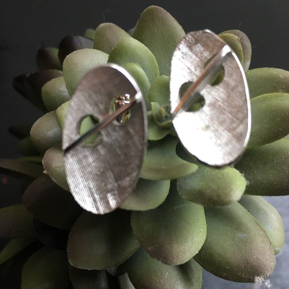 Shields Other - Vintage Oval Cufflinks By Shields Silver Toned  Abstract MCM Men 1 Inch Pair